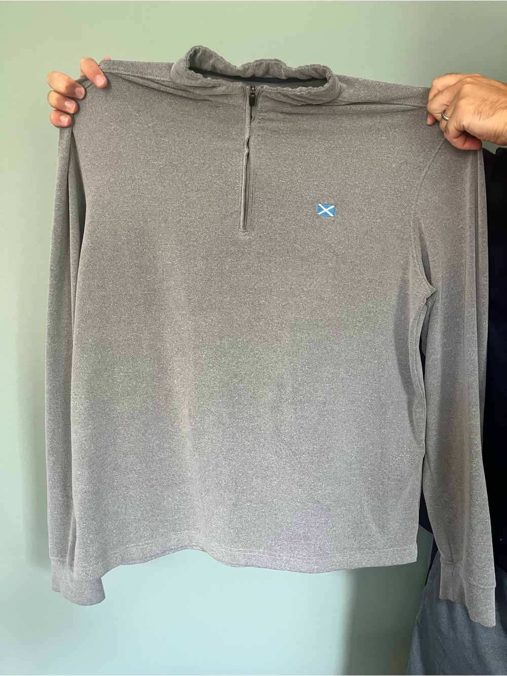 johnnie-O Men's Light Gray Quarter-Zip Pullover